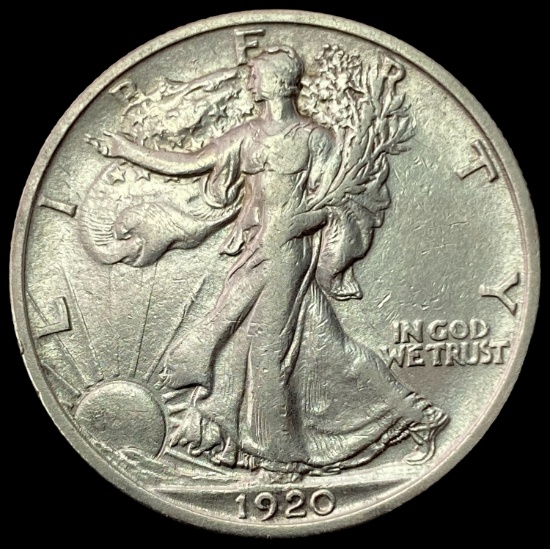 1920-D SILVER Walking Liberty Half Dollar ABOUT UNCIRCULATED