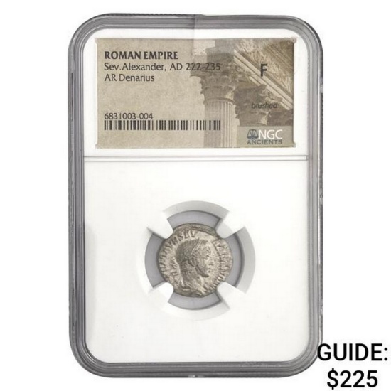 Roman Sev. Alexander, AD 222-235 Silver Denarius NGC F