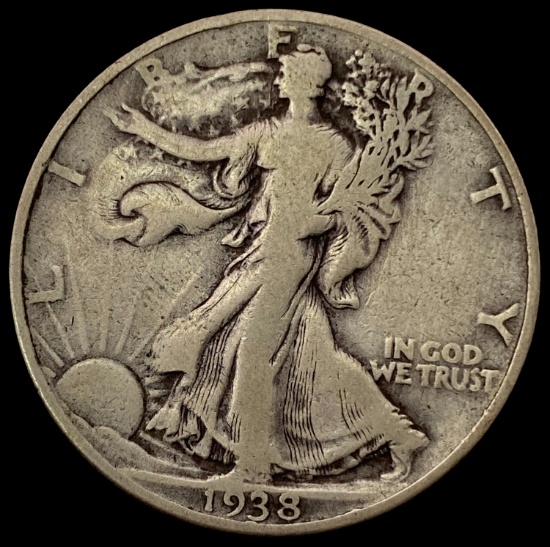 1938-D SILVER Walking Liberty Half Dollar LIGHTLY CIRCULATED