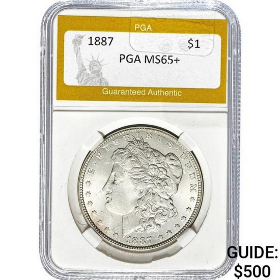 1887 Morgan Silver Dollar PGA MS65+