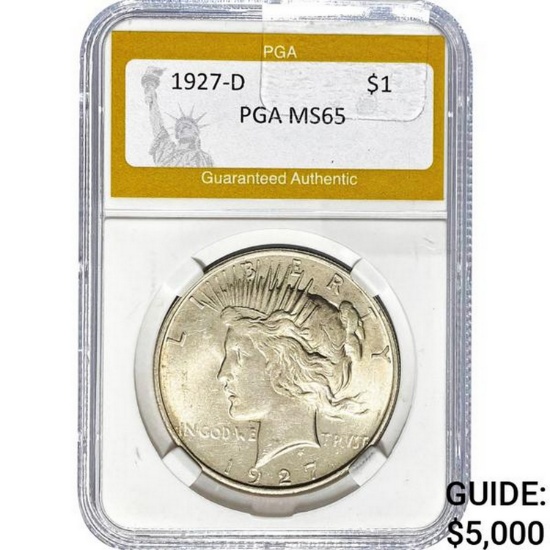 1927-D Peace Dollar PGA MS65