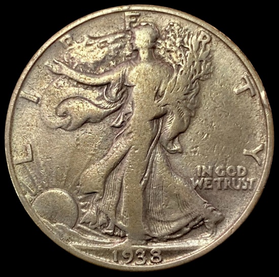 1938-D SILVER Walking Liberty Half Dollar LIGHTLY CIRCULATED