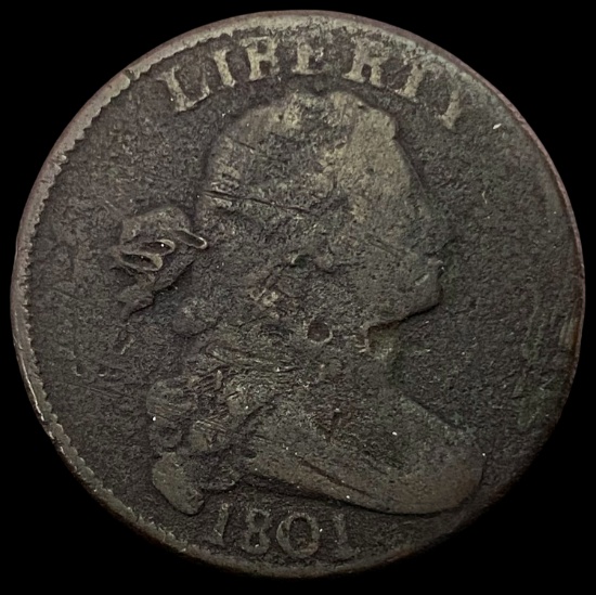 1801 Large Cent Draped Bust LIGHTLY CIRCULATED
