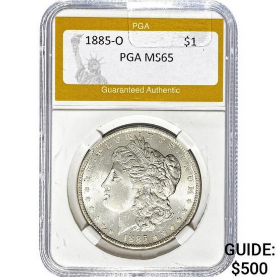 1885-O Morgan Silver Dollar PGA MS65