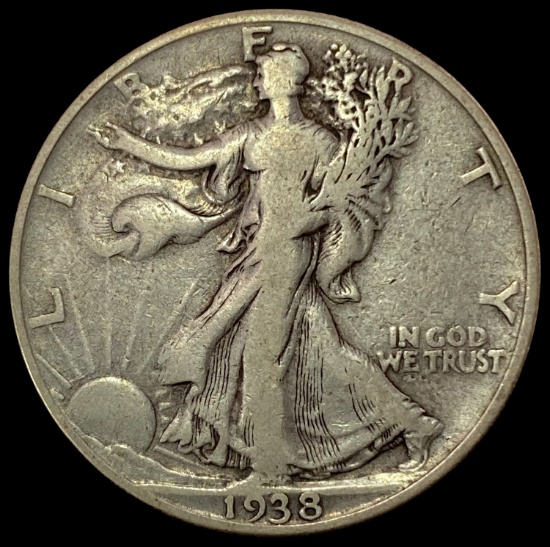 1938-D SILVER Walking Liberty Half Dollar LIGHTLY CIRCULATED