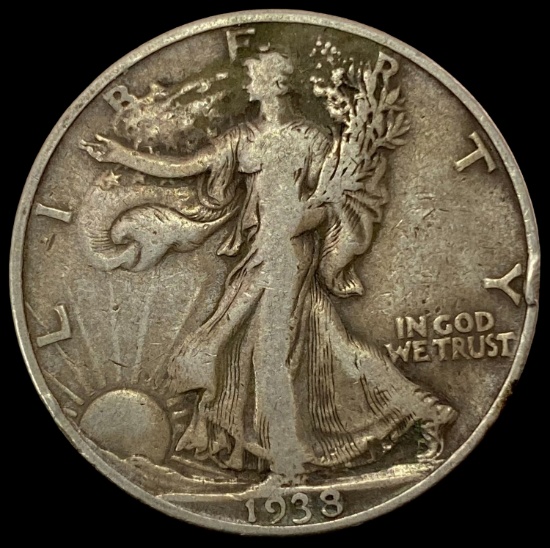 1938-D SILVER Walking Liberty Half Dollar LIGHTLY CIRCULATED