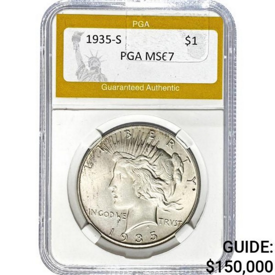 1935-S Peace Dollar PGA MS67