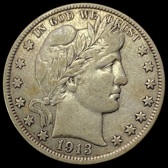 1913 SILVER Barber Half Dollar LIGHTLY CIRCULATED