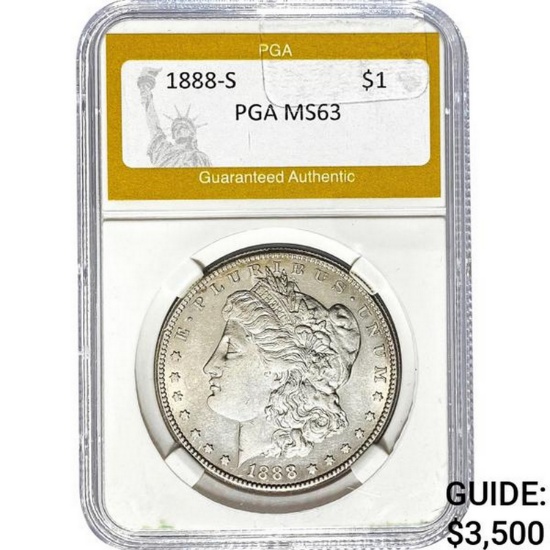 1888-S Morgan Dollar PGA MS63