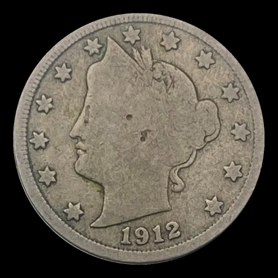 1912-S Liberty Head Nickel LIGHTLY CIRC
