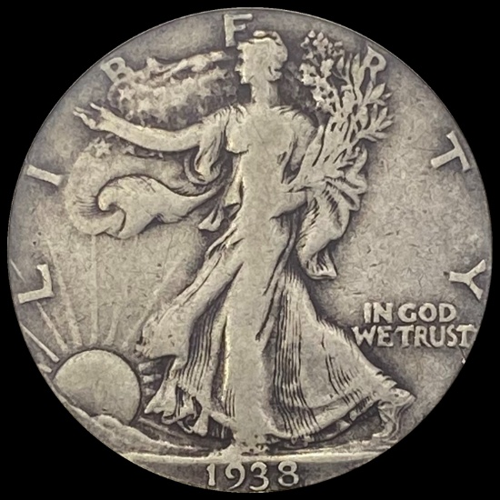 1938-D Walking Liberty Half Dollar LIGHTLY CIRCULATED