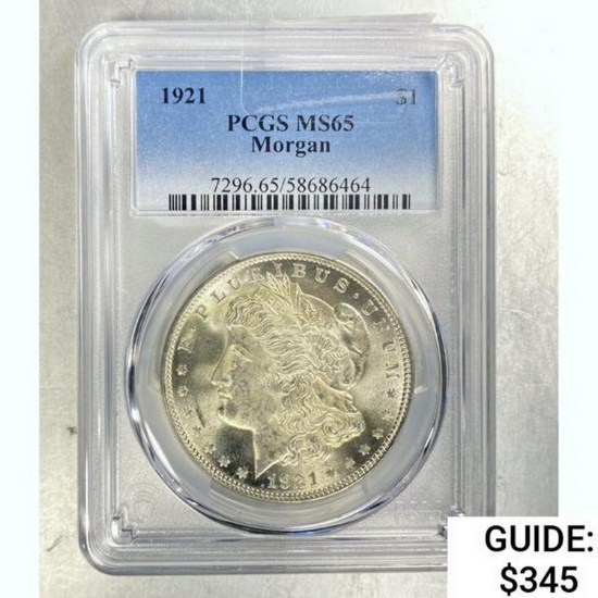1921 Morgan Dollar PCGS MS65 SILVER