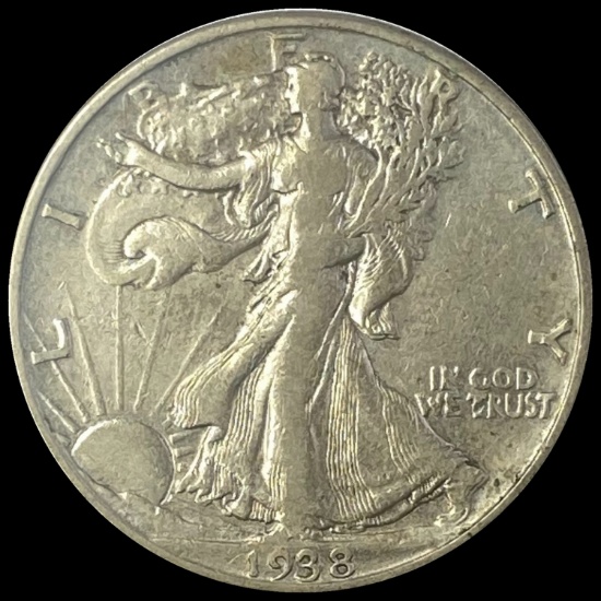 1938-D Walking Liberty Half Dollar LIGHTLY CIRCULATED