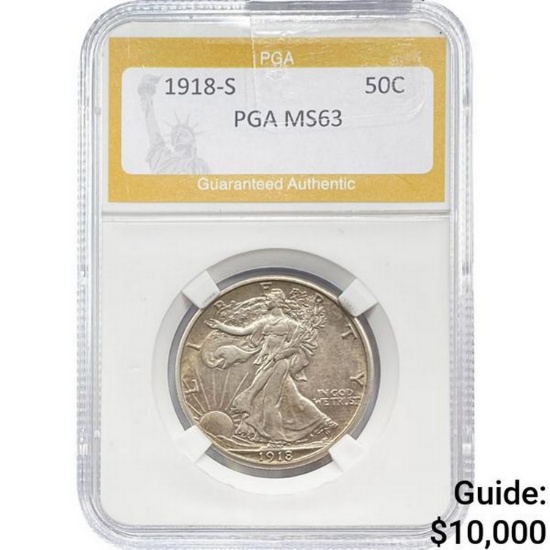 1918-S Walking Liberty Half Dollar PGA M
