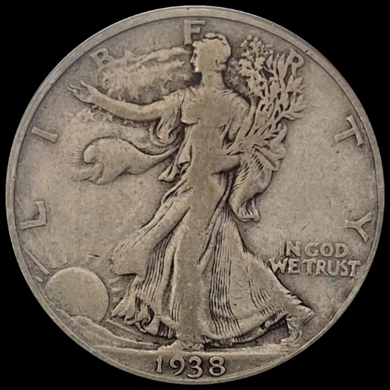 1938-D Walking Liberty Half Dollar LIGHTLY CIRCULATED