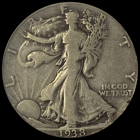 1938-D Walking Liberty Half Dollar LIGHTLY CIRCULATED