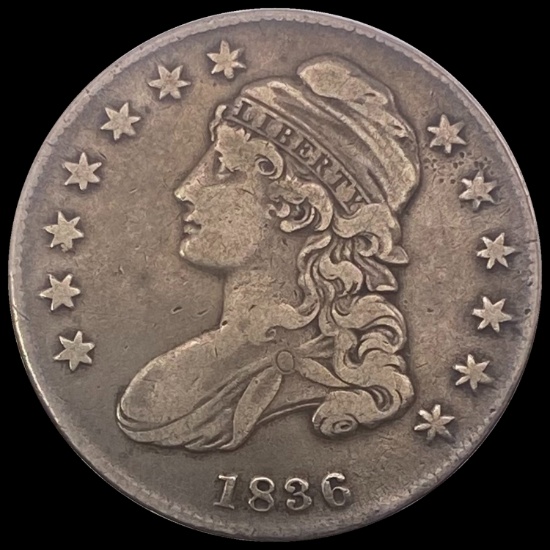 1836 Capped Bust Half Dollar LIGHTLY CIRCULATED