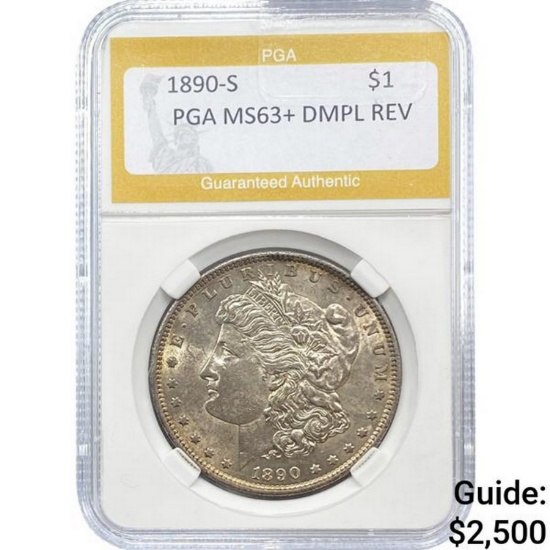1890-S Morgan Dollar PGA MS63+ DMPL REV