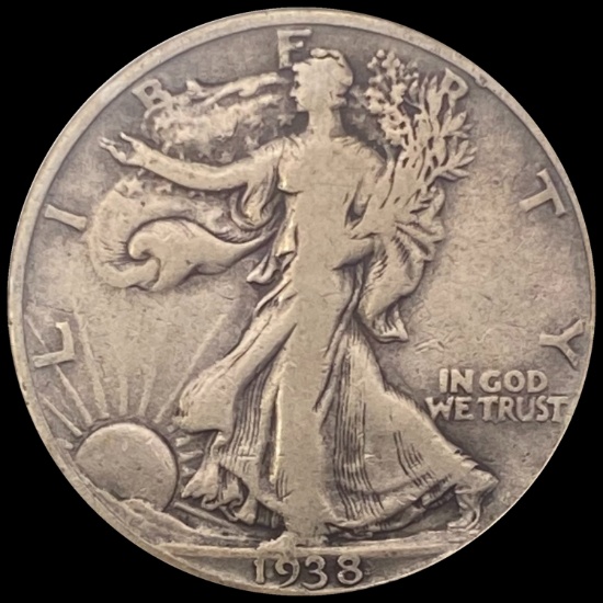 1938-D Walking Liberty Half Dollar LIGHTLY CIRCULATED