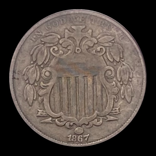 1867 Shield Nickel LIGHTLY CIRCULATED