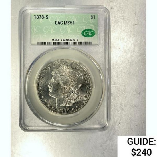 1878-S Morgan Dollar CAC MS61