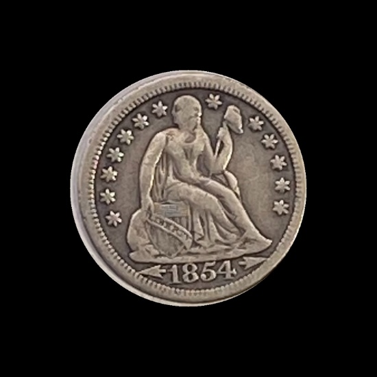 1854 Seated Liberty Dime LIGHTLY CIRCULATED