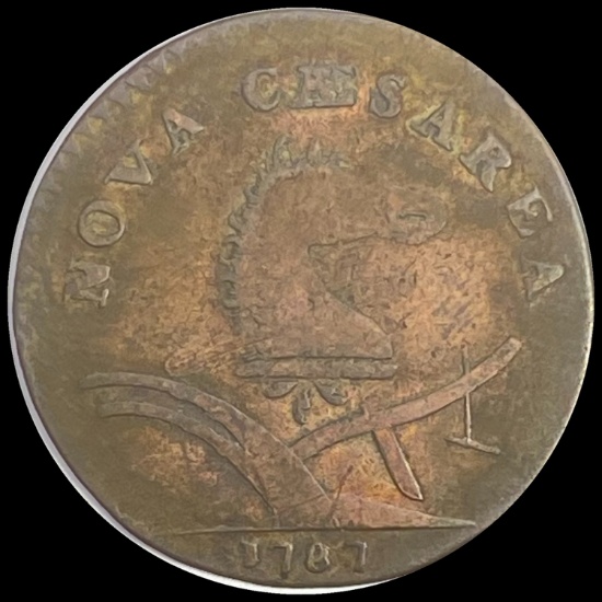 1787 New Jersey Copper Coin ABOUT UNCIRCULATED