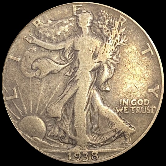 1938-D Walking Liberty Half Dollar LIGHTLY CIRCULATED