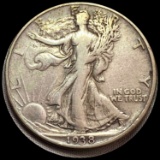 1938-D Walking Liberty Half Dollar LIGHTLY CIRCULATED