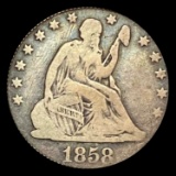 1858 Seated Liberty Quarter LIGHTLY CIRCULATED