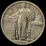 1917-S SILVER Standing Liberty Quarter CHOICE AU