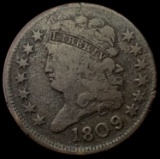 1809 Copper Half Cent LIGHTLY CIRCULATED