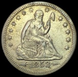 1853-O SILVER Seated Liberty Quarter NEARLY UNCIRCULATED