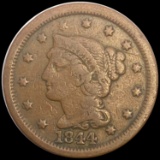 1844 Braided Hair Large Cent LIGHTLY CIRCULATED