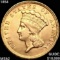 1854 $3 Gold Piece UNCIRCULATED