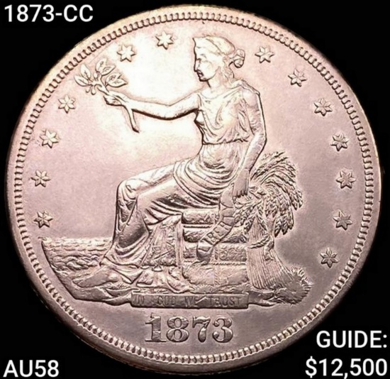 1873-CC Silver Trade Dollar CHOICE AU