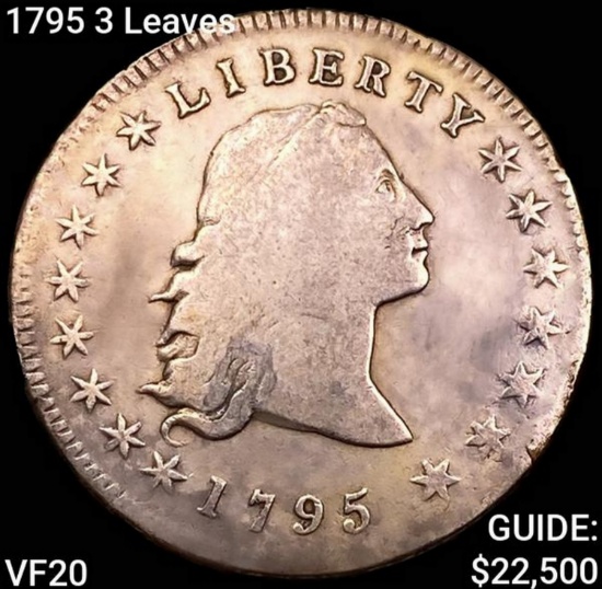 1795 3 Leaves Flowing Hair Dollar LIGHTLY CIRCULATED