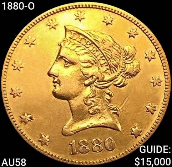 1880-O $10 Gold Eagle CHOICE AU