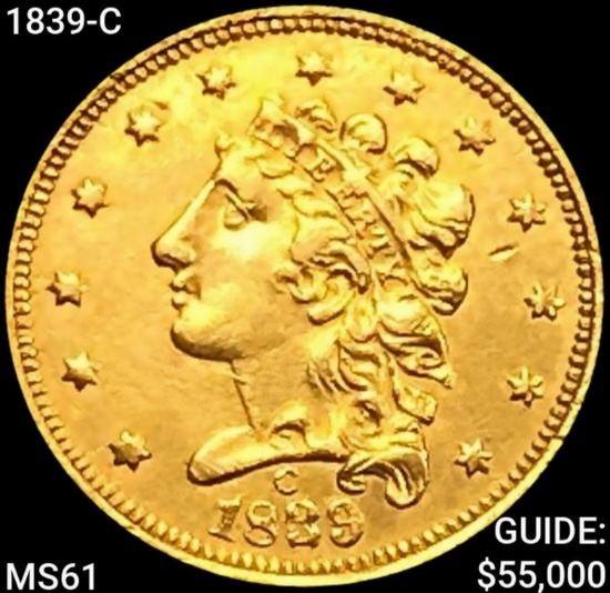 1839-C $2.50 Gold Quarter Eagle UNCIRCULATED