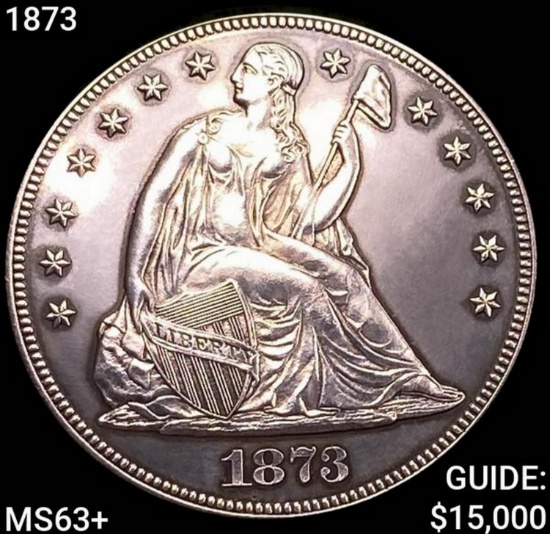 1873 Seated Liberty Dollar CHOICE BU+