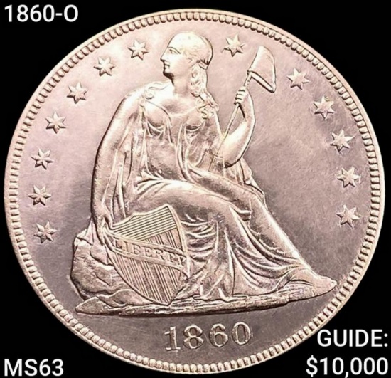 1860-O Seated Liberty Dollar CHOICE BU