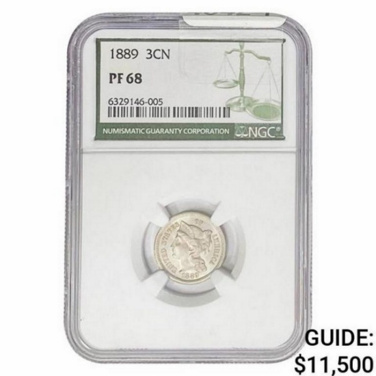1889 Nickel Three Cent NGC PF68