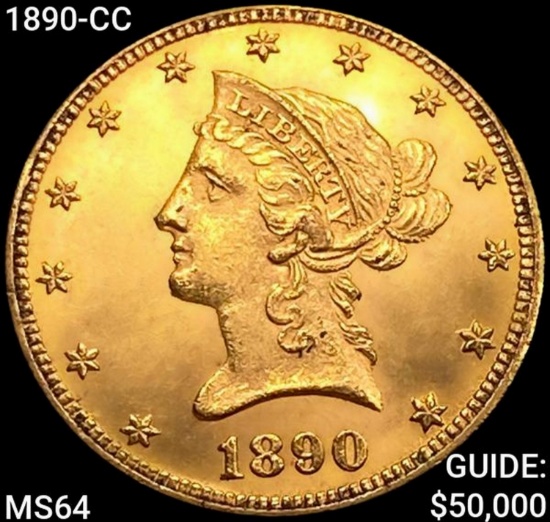 1890-CC $10 Gold Eagle CHOICE BU