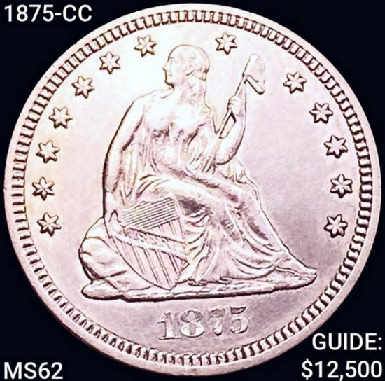 1875-CC Seated Liberty Quarter UNCIRCULATED