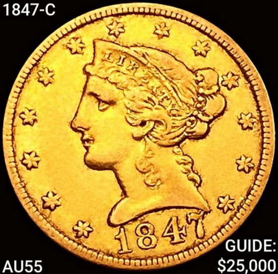 1847-O $5 Gold Half Eagle HIGH GRADE