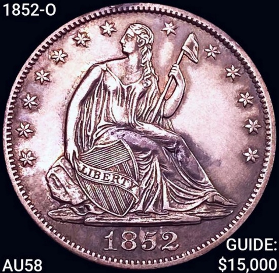 1852-O Seated Liberty Half Dollar CHOICE AU