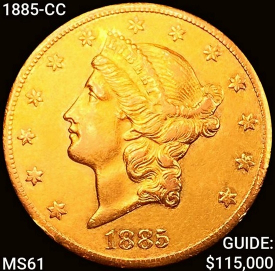 1885-CC $20 Gold Double Eagle