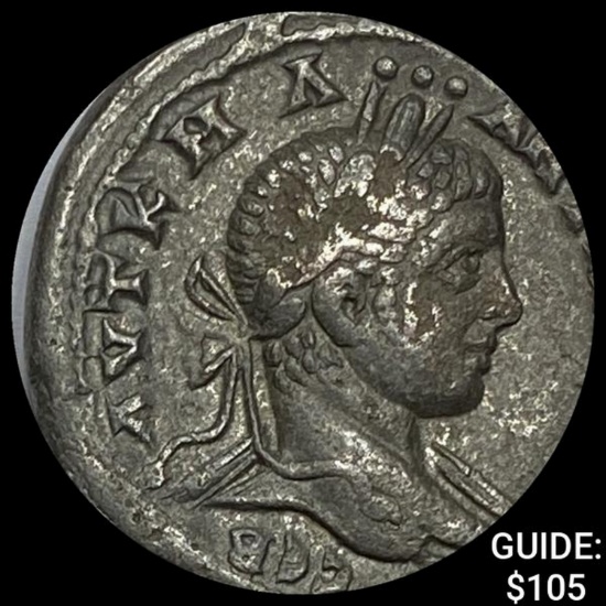 Roman Elagabalus 218-222 AD Silver Tetradrachm NEARLY UNCIRCULATED