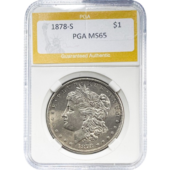 1878-S Morgan Dollar PGA MS65 SILVER