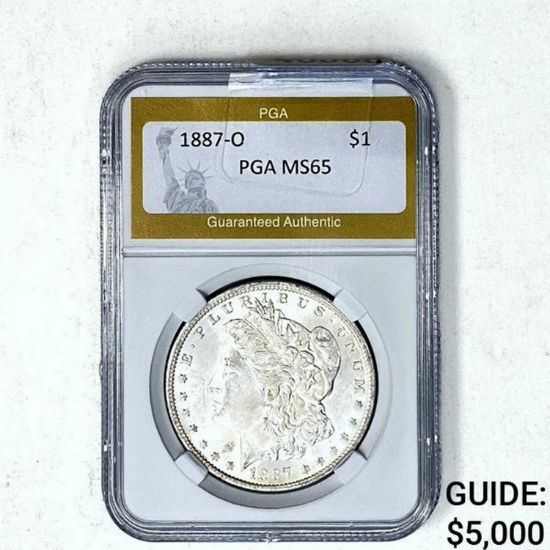 1887-O Morgan Dollar PGA MS65 SILVER